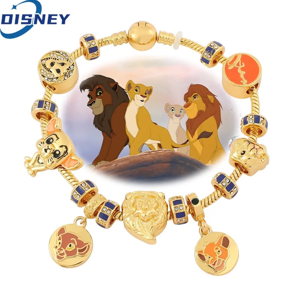 NEW Sterling Silver Disney Lion King Charm Bracelet